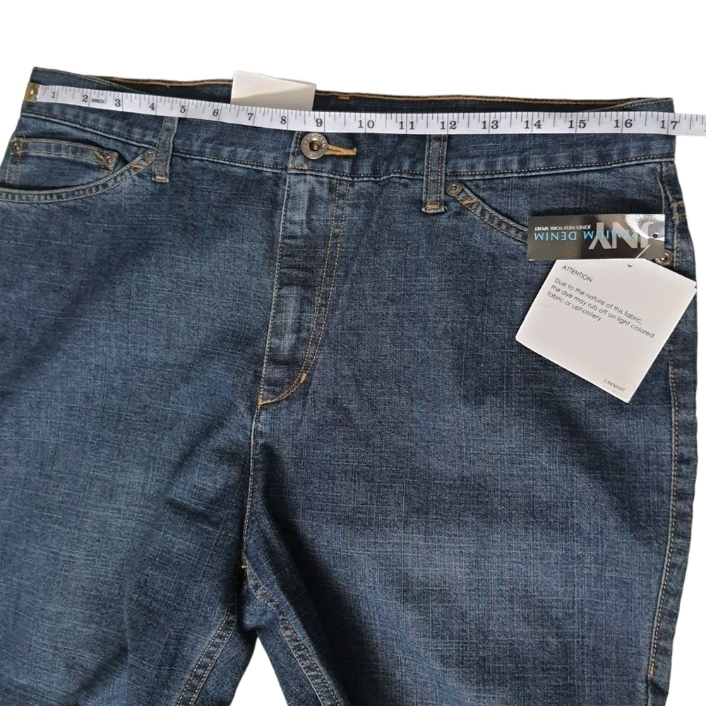 Jones New York Sport Premium Denim Flare Jeans Blue Black Wash Size 14 - Picture 10 of 14